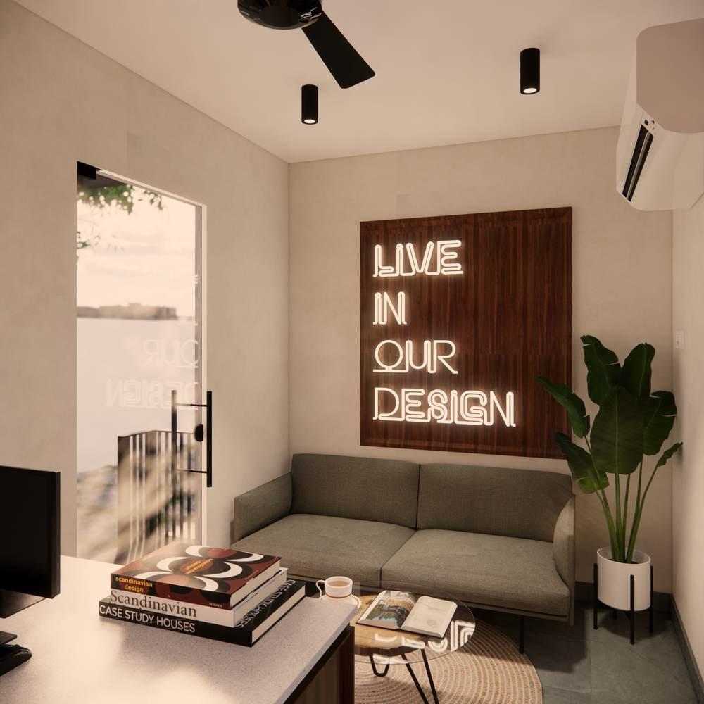 Break-out lounge at the Arch Decode studio